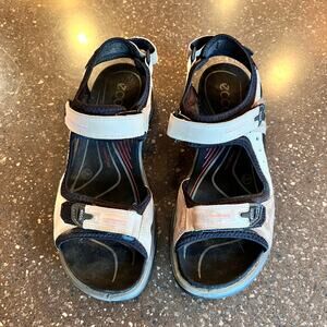 ECCO Yucatan Sandals Men's Size EU 40 US 6/6.5 Taupe Cream Black Hiking Nubuck